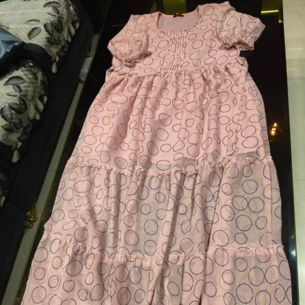 Pink Floral Embroidered Shoulder Straps Sequinned Tiered A-Line Midi Dress - Image 2