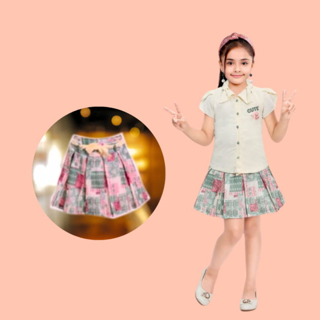 Girls Self Design Regular Skirt - Image 2