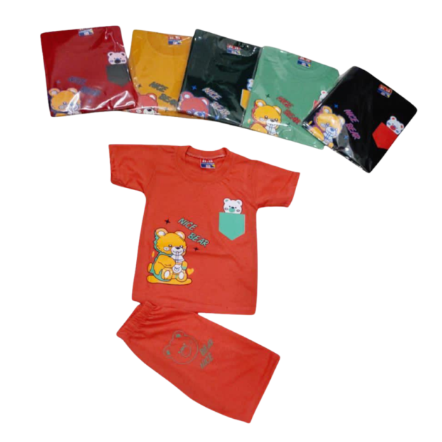 Kids Girls T-Shirt And Shorts Clothing Set light Red