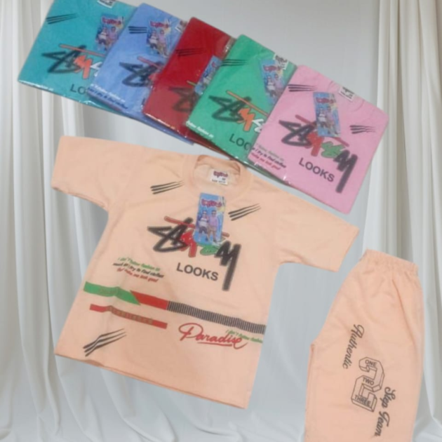 Kids T-Shirts and pant light orange