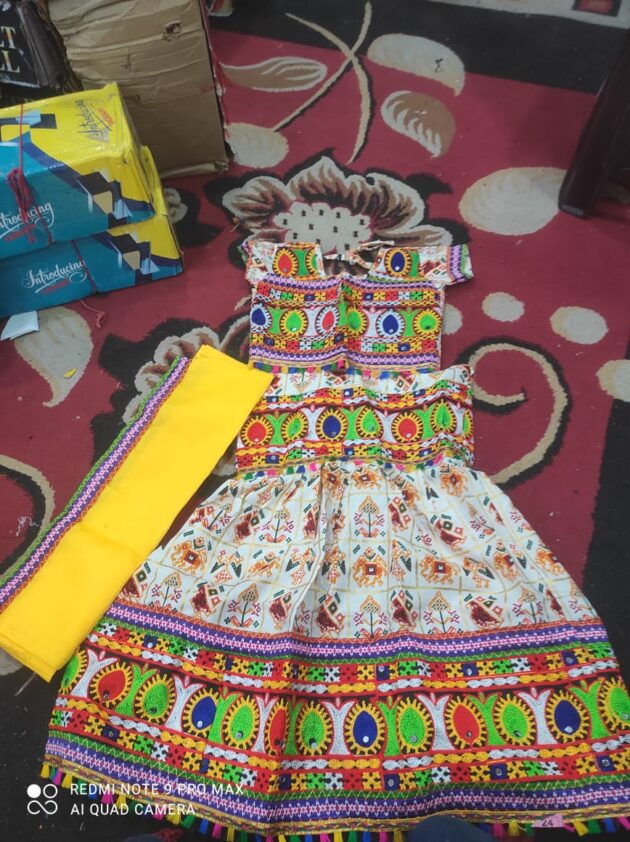 Radha Rani White Dress For Kid - Girls