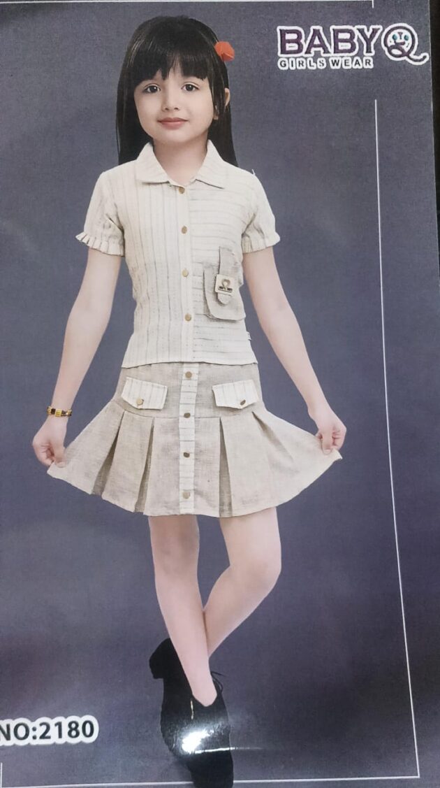 Kid Girl's Fancy Rough Texture Stylish Dress