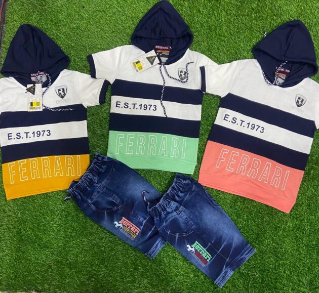 Cotton Sinker Kids Wear Multicolor