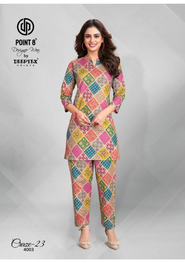 Women Multicolour Cotton Co Ord Kurti Set